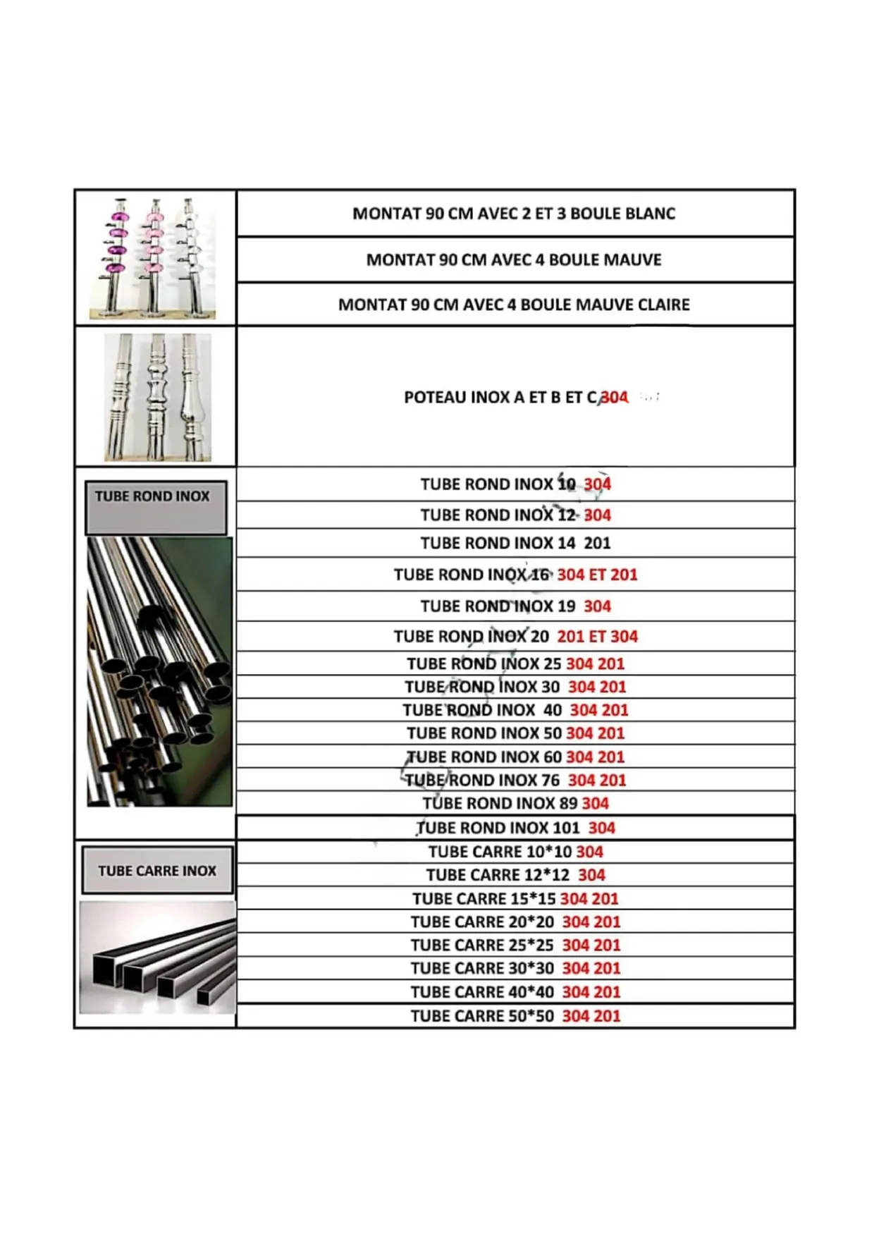 Poteau Tourné Inox 304 Modèle A — INOX DAL, quincaillerie inox 304 Maroc